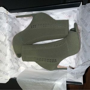 Olive colored heels size 7.5